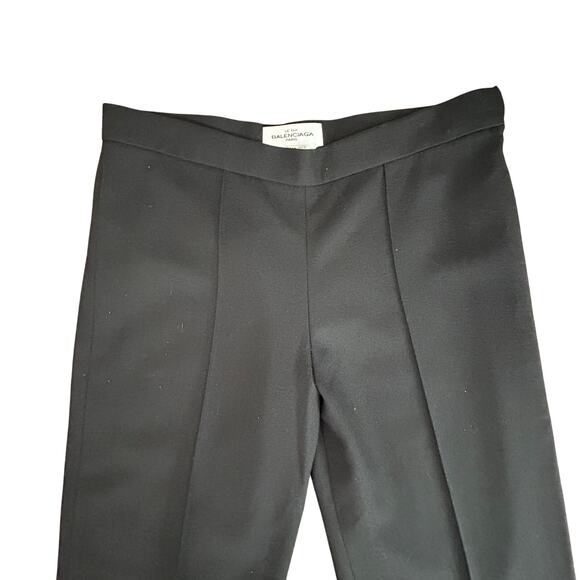 Balenciaga Le Dix women's 100% wool side zip straight black pants size 40 US 8 - Picture 2 of 7